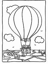 Luchtballon Kleurplaten Stad Boven sketch template
