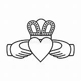 Claddagh Irish Symbol Clipart Vector Heart Hands Crown Clipground Stock sketch template