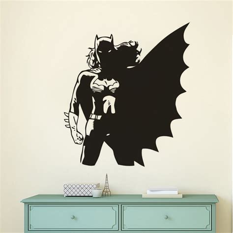 superhero batgirl wall sticker girls bedroom decoration cool batman