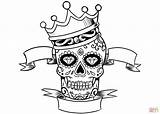 Coloring Skull Sugar Pages Crown Printable Skip Main sketch template