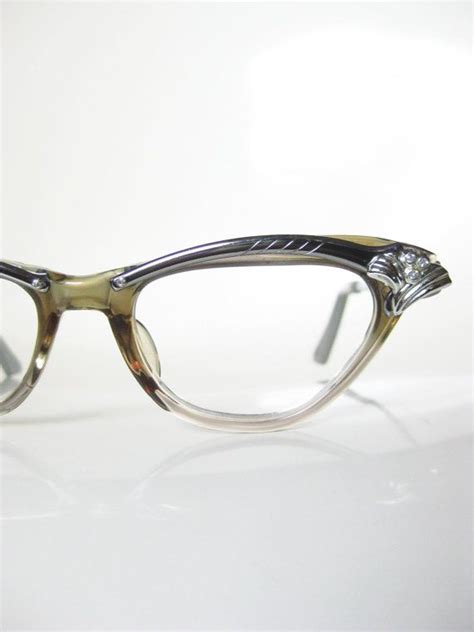 vintage 1950s century cat eye glasses eyeglasses 50s mid etsy cat