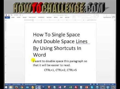 single space  double space lines   shortcuts  word