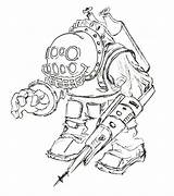 Bioshock Pages Big Daddy Coloring Alpha Series Template sketch template