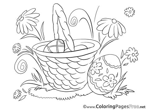 flowers basket coloring pages easter