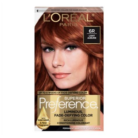 l oreal paris superior preference 6r light auburn permanent hair color