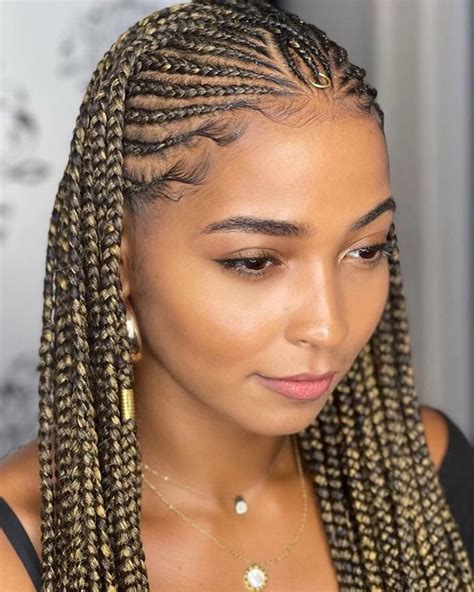 fulani braids  blonde highlights feed  braids hairstyles braided