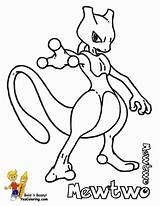 Coloring Pokemon Mewtwo Pages Legendary Cartoon sketch template