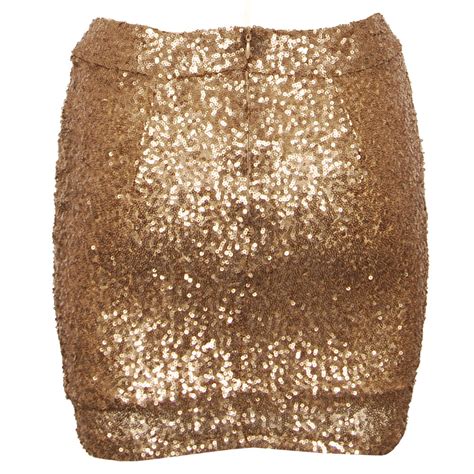 Gold Glitter Mini Skirt Dress Ala