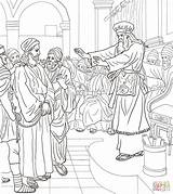 Jesus Trial Coloring Before Caiaphas Pilate Pages Pontius Humanity Child Will Mark Asks Crowd Color Supercoloring Crafts sketch template