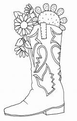 Cowboy Coloring Boot Getcolorings Boots sketch template
