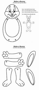 Paper Rabbit Cottontail Puppets Fasteners Hoppin Hoppity Hippity Finger Occuper Verob Papier 99worksheets sketch template