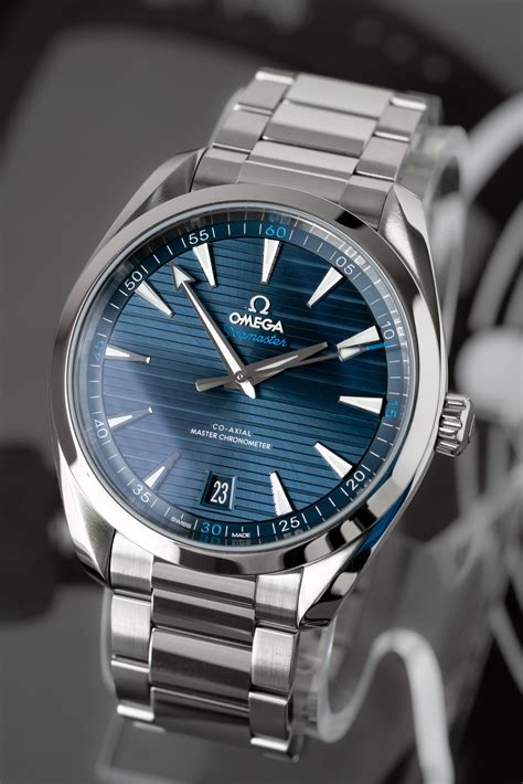 wts omega seamaster aqua terra  mm  axial  blue dial