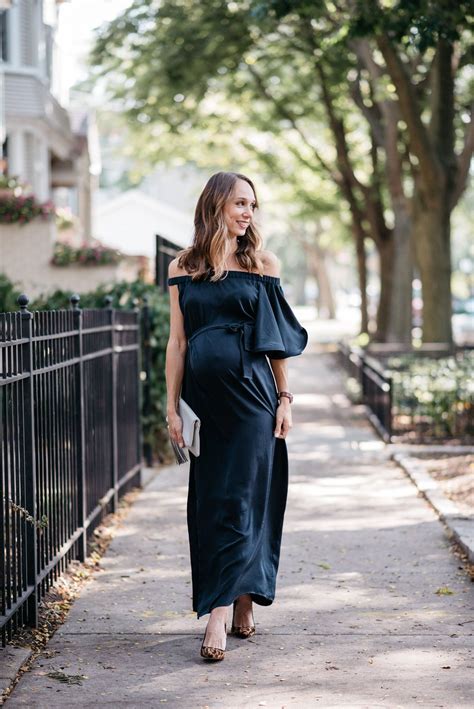 8 months pregnant wedding guest maternity clothes popsugar moms