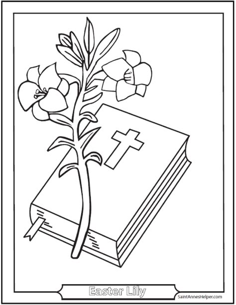 easter lily coloring page  bible printable easter coloring pages