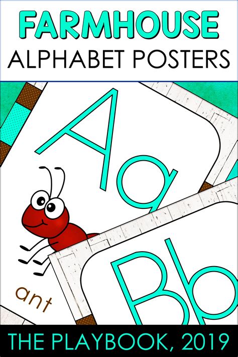 farmhouse alphabet posters alphabet poster classroom decor