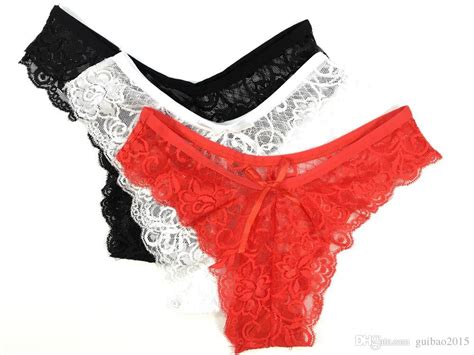 großhandel frauen sexy lace thong panty nahtlose unterwäsche bikini slip pack 3 s m schwarz