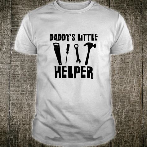 kids daddy lil helper carpenter woodworker dad children toddler shirt