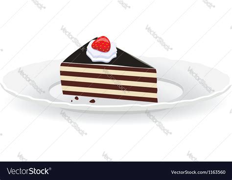 cake slice   plate royalty  vector image