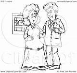 Couple Baby Coloring Expecting Outline Happy Illustration Royalty Clipart Bannykh Alex Rf Regarding Notes sketch template