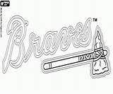 Coloring Pages Atlanta Braves Sox Baseball Red sketch template
