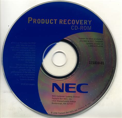 nec packardbell product recovery cd msdos free