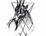 Goat Satanic sketch template