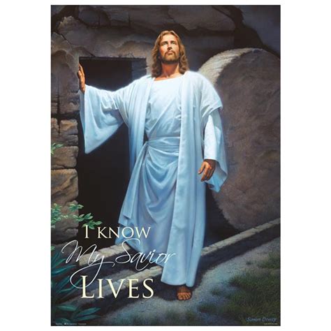 savior lives poster featuring  lives     lds
