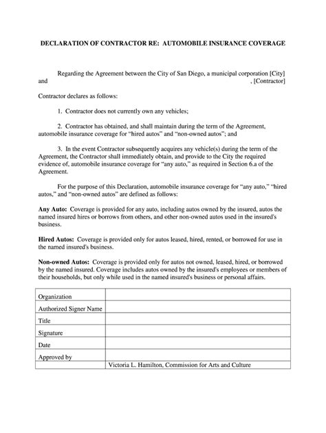 renters insurance declaration page  fill  printable