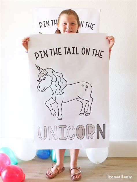 pin  tail   unicorn printable liz  call