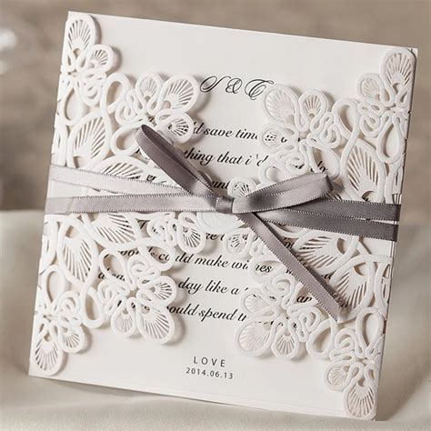 pcs sample white laser cut wedding invitations elegant wedding