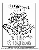 Coloring Christmas Pages Printable Adults Bells Kids Printables Sheets Mandala Visit sketch template