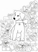 Christmas Puppy Coloring Pages Printable Books Do sketch template