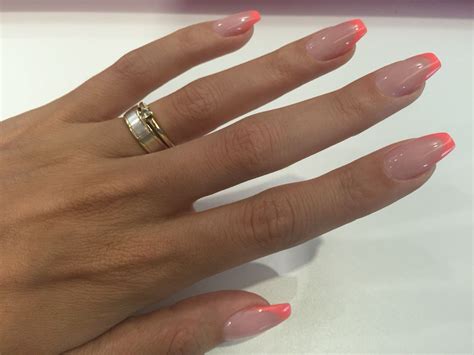 ballerinacoffin coral french nails french tip nails simple acrylic
