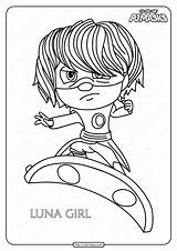 Coloring Luna Girl Pj Masks Pages Printable Pdf Whatsapp Tweet Email sketch template