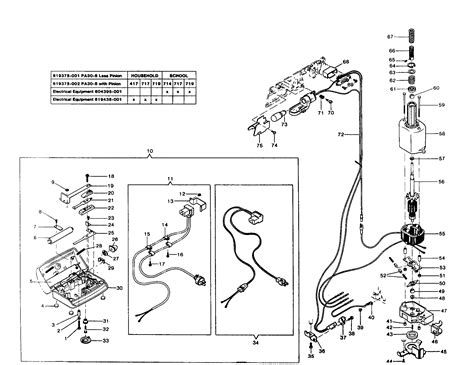 electrical parts diagram parts list  model typehook singer parts sewing machine parts
