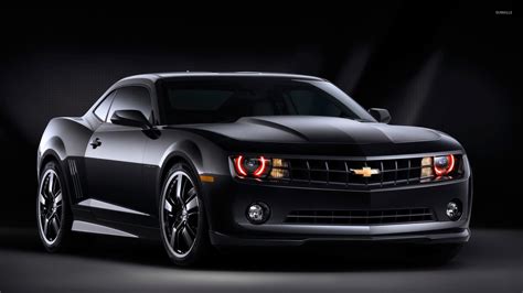black chevrolet camaro front side view wallpaper car wallpapers