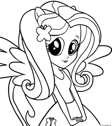 fluttershy equestria girl coloring page printable
