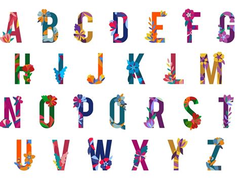 floral alphabet set  doljirung  dribbble