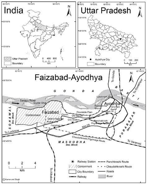 location map  ayodhya  scientific diagram