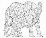 Elephants Relaxing Pair sketch template
