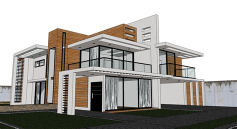 sketchup texture  sketchup model modern villa   vray visopt