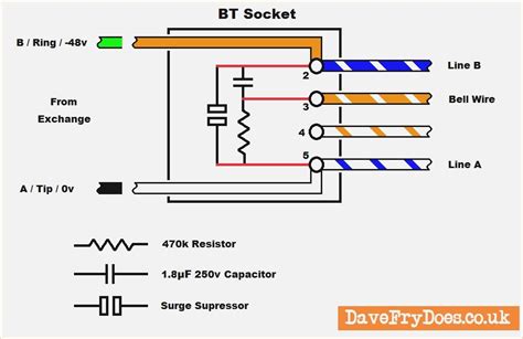 telephone socket wiring diagram uk