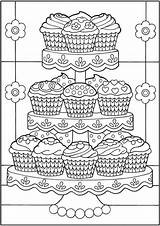 Coloring Cupcake Pages Cupcakes Kids Food Sheets Printable Easy Mandala Tulamama Adult Print Doverpublications sketch template