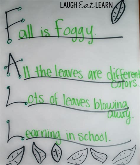 Fall Acrostic Poems • Laugh Eat Learn Acrostic Poems Turn And Talk
