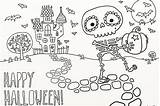 Coloring Skeleton Halloween Pages Comments sketch template