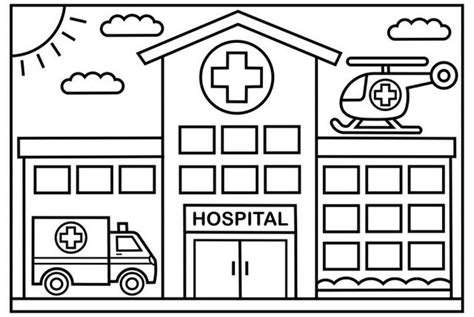 modern  large hospital coloring pages  kids coloring