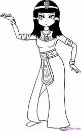 Egyptian Cleopatra Egipto Kolorowanki Dragoart Postaci sketch template