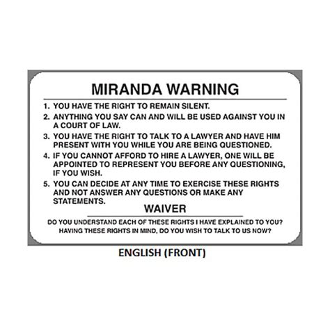 miranda warning card printable printable word searches