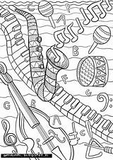 Coloring Pages Music Musical Instruments Adults Sheets Printable Adult Musik Colouring Kids Color Värityskuvat Motown Värityskuvia Notes Värityskuva Instrument Mandala sketch template