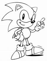 Coloring Sonic Pages Classic Hedgehog sketch template